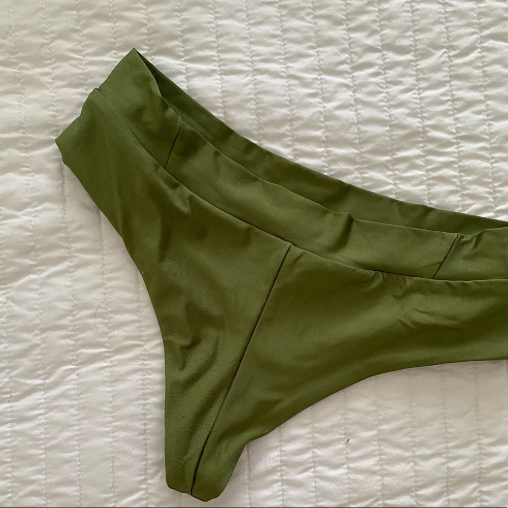 Boys and Arrows Metallic Olive Green boyshort bikini bottoms